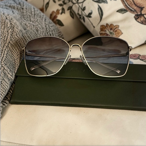 Longchamp Roseau Gradient Square Sunglasses in Gold/Smoke